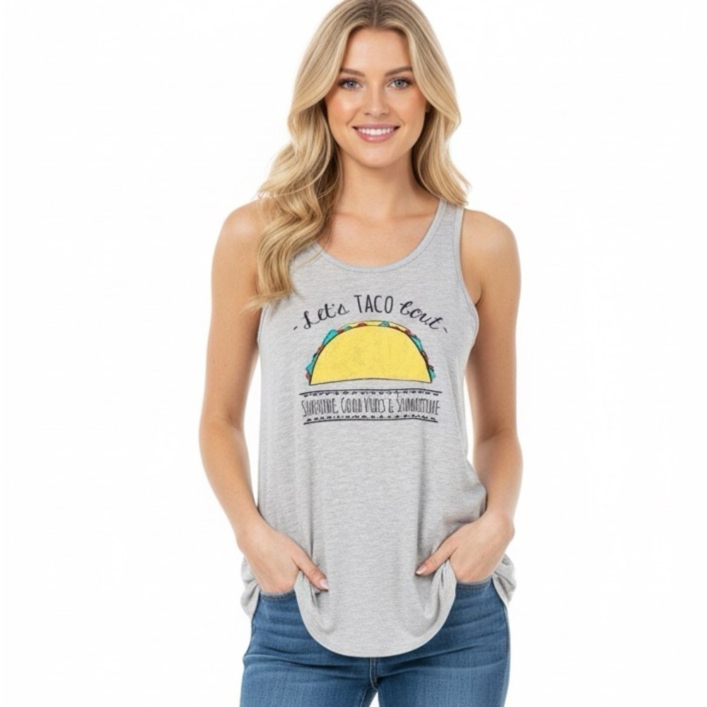 Red Camel Let’s Taco about it funny summer tank top